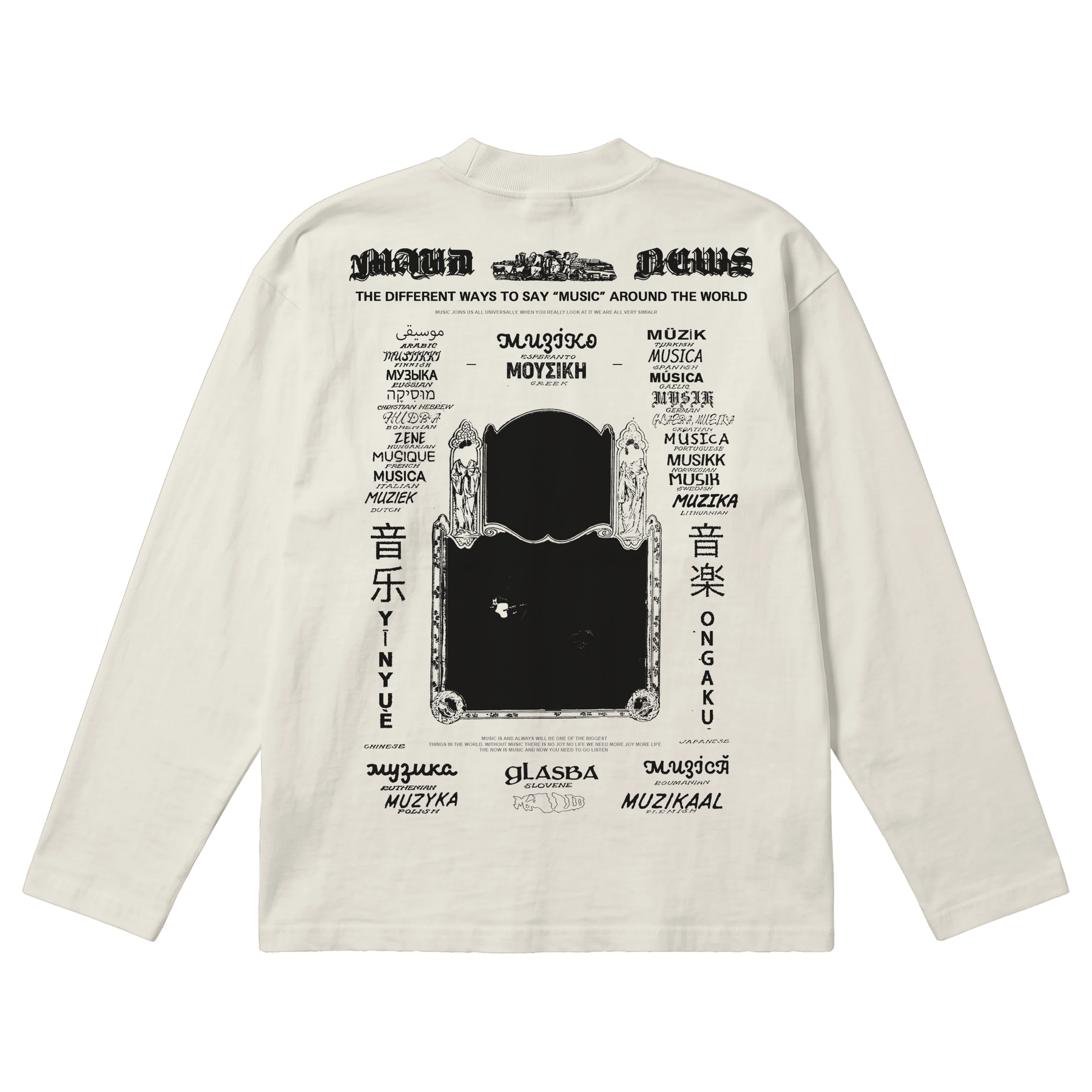 Music News Baggy L/S Tee - Off White - Back