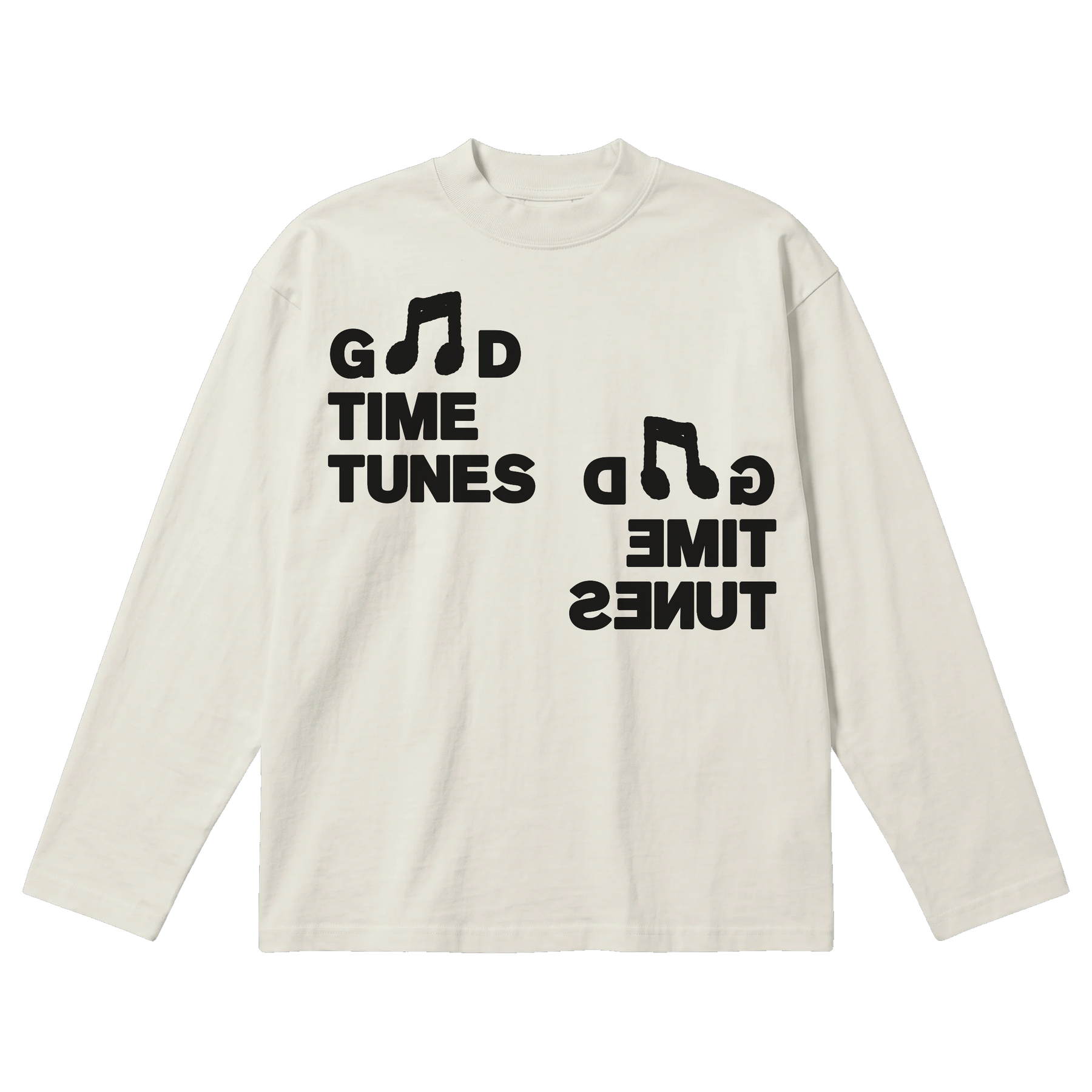Music News Baggy L/S Tee - Off White - Front