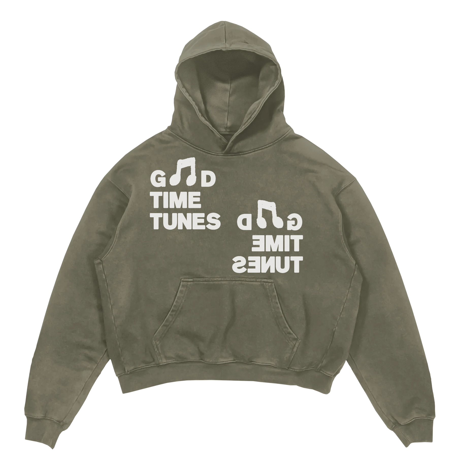 Music News Hoodie - Olive - Front