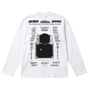 Music News Baggy L/S Tee - White - Back