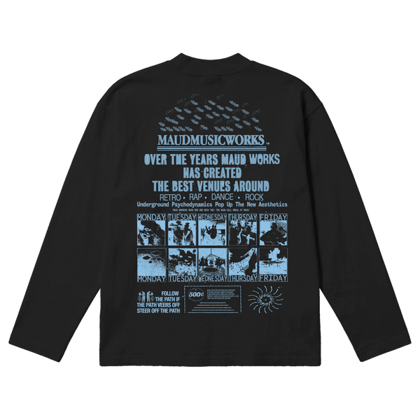 Music Works Baggy L/S Tee - Black - Back
