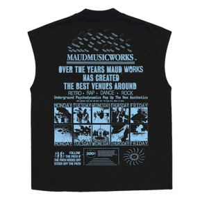 Music Works Sleeveless Tee - Black - Back
