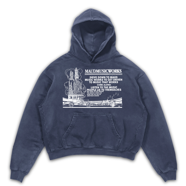 Music Works Hoodie - Blue - Front