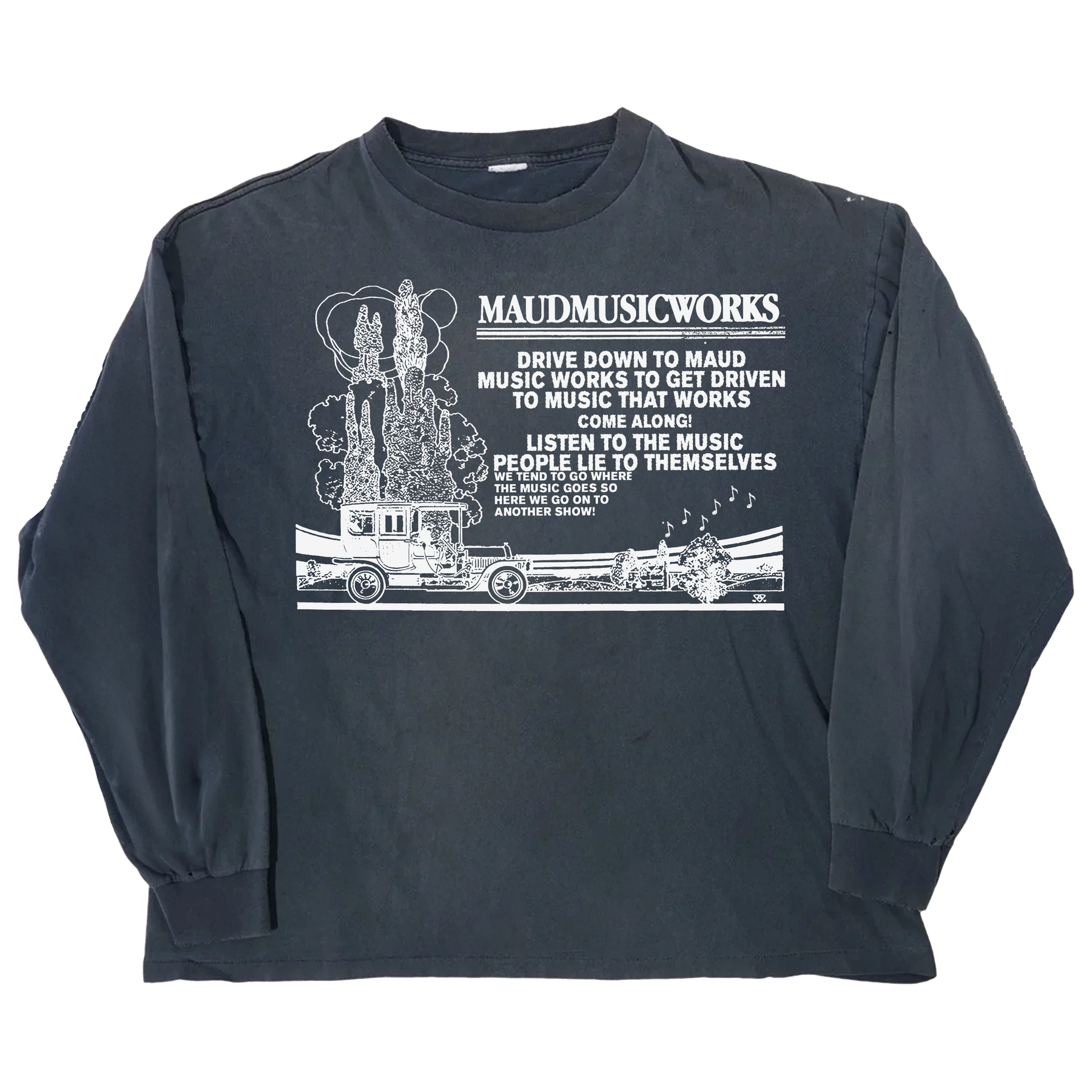 Music Works L/S Tee - Blue - Front