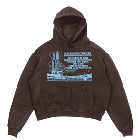 Music Works Hoodie - Brown - Front