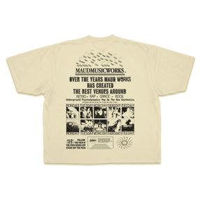 Music Works Drop Tee - Cream - Back