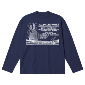 Music Works Baggy L/S Tee - Blue - Front