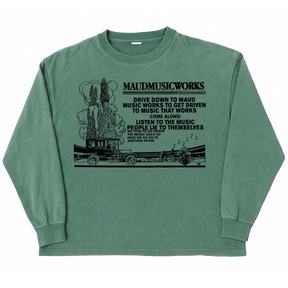 Music Works L/S Tee - Green - Front