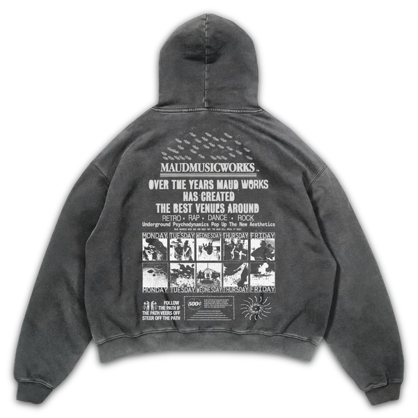 Music Works Hoodie - Grey - Back