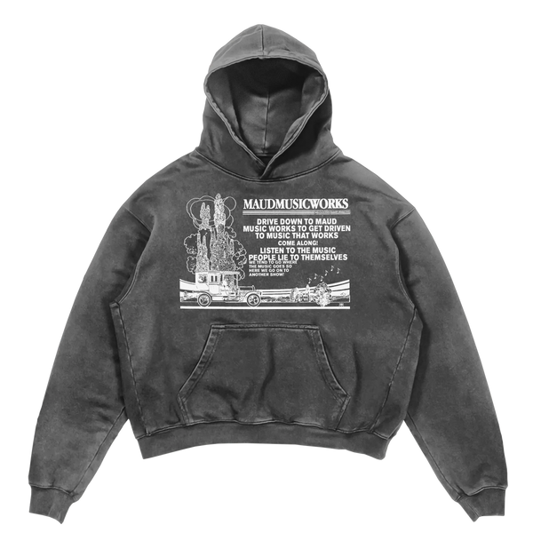 Music Works Hoodie - Grey - Front