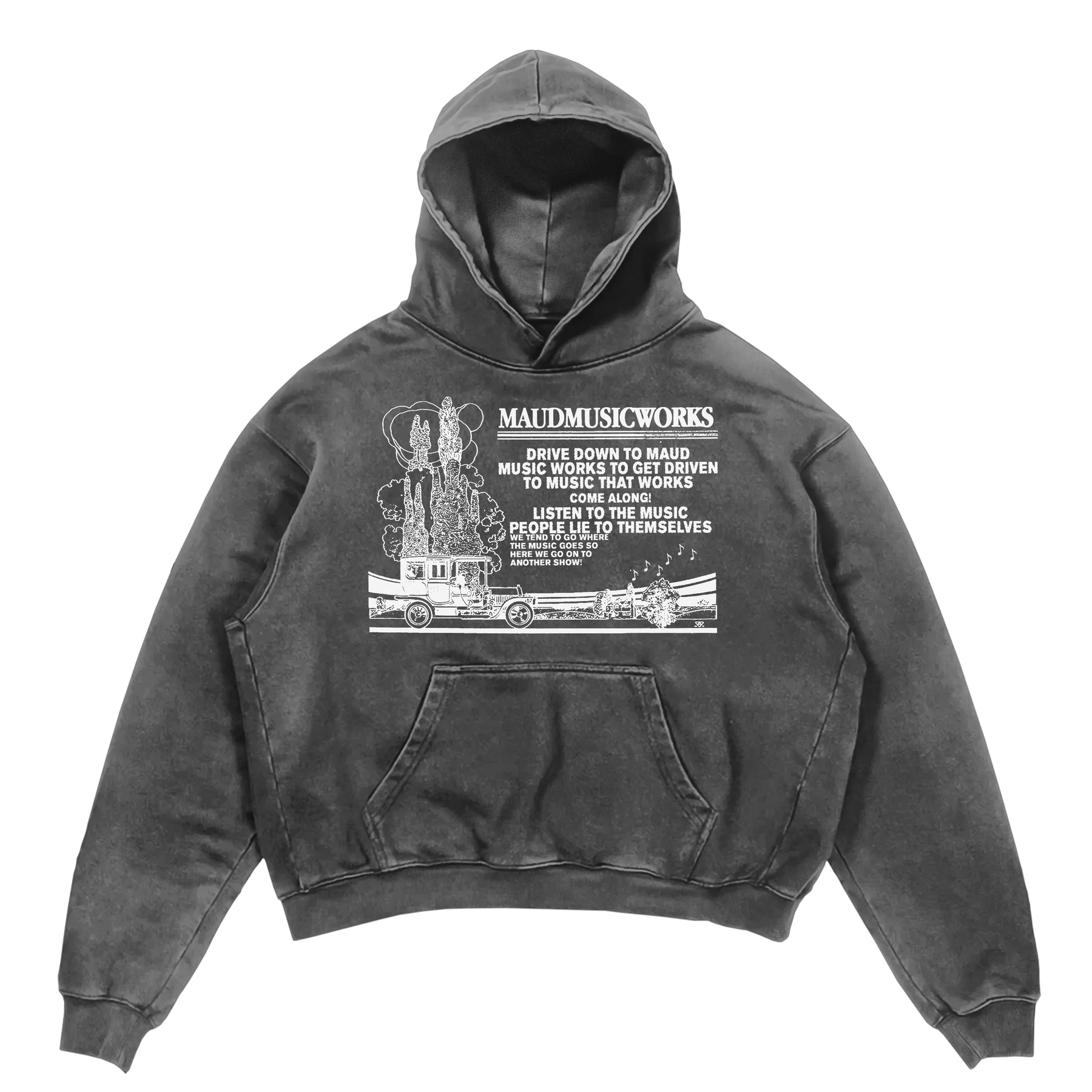 Music Works Hoodie - Grey - Front