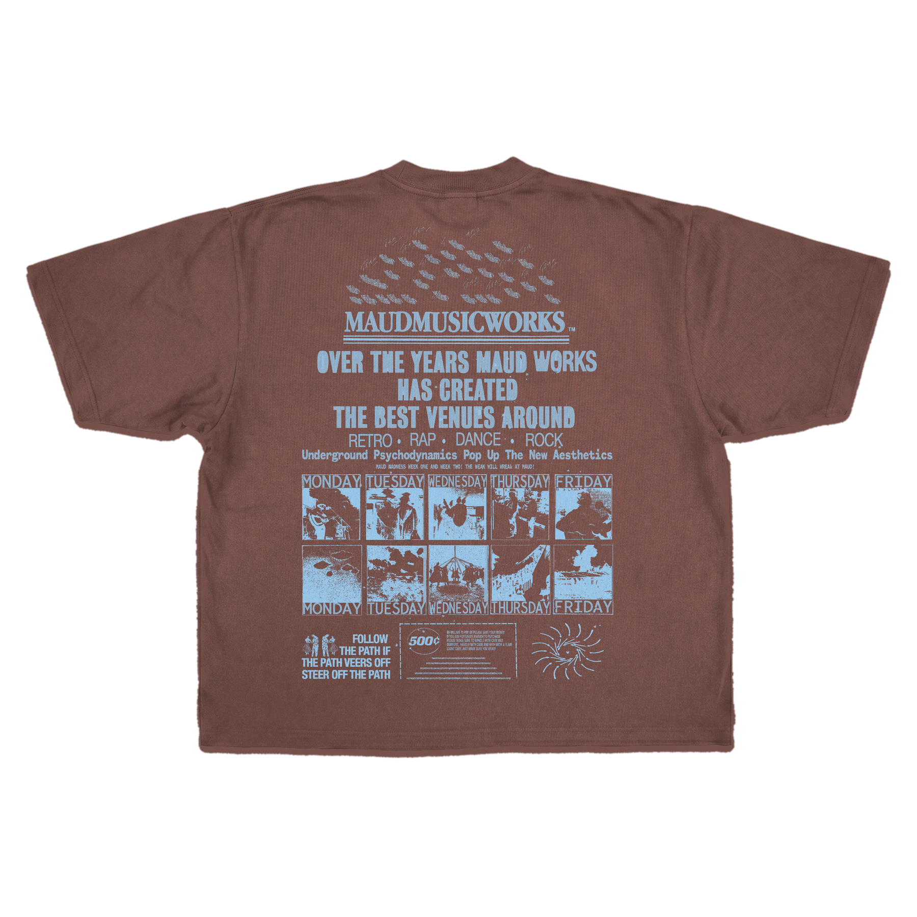 Music Works Drop Tee - Mocha - Back