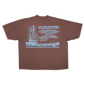 Music Works Drop Tee - Mocha - Front