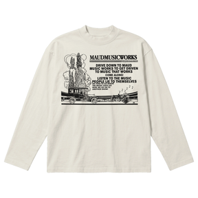 Music Works Baggy L/S Tee - Off White - Front