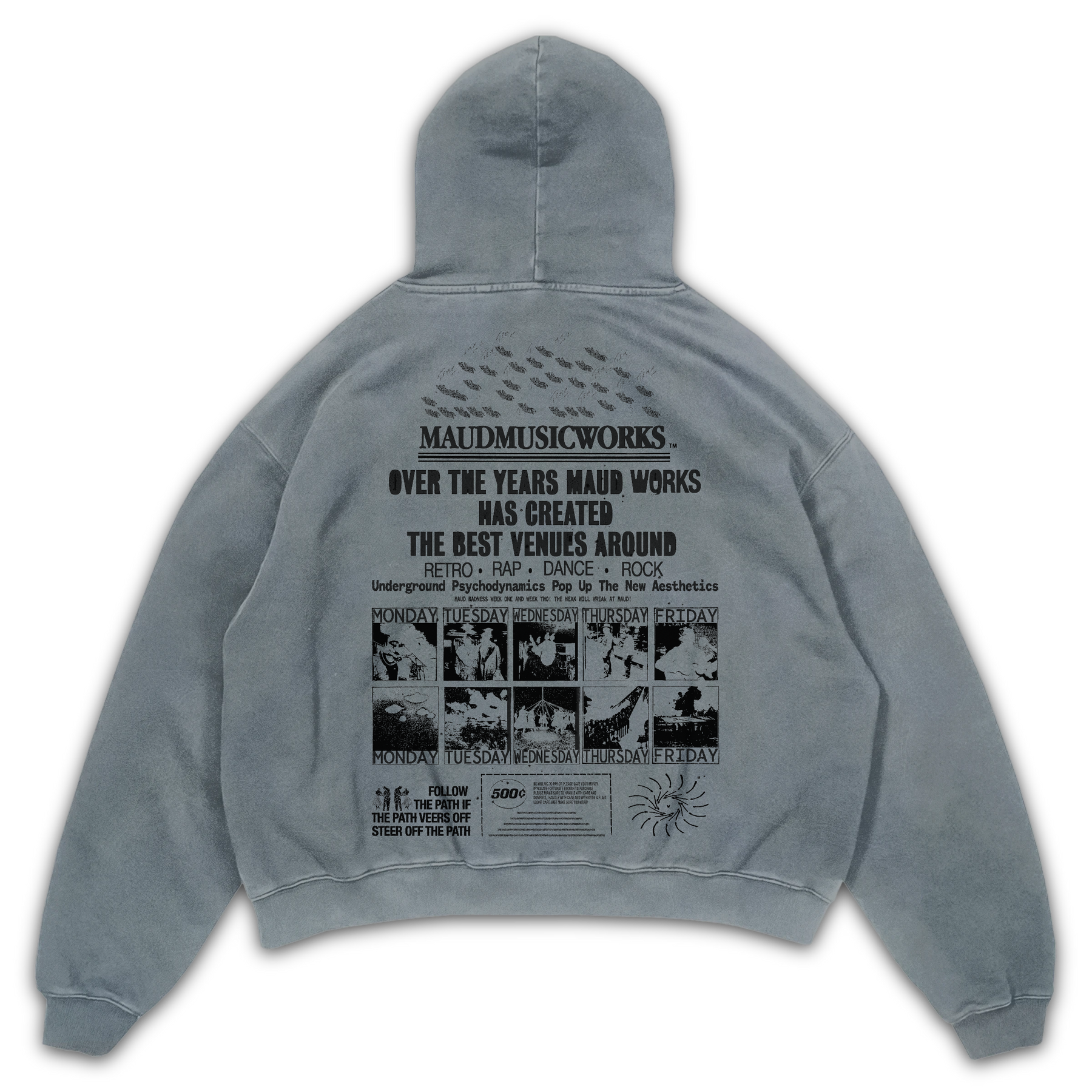 Music Works Hoodie - Sage - Back