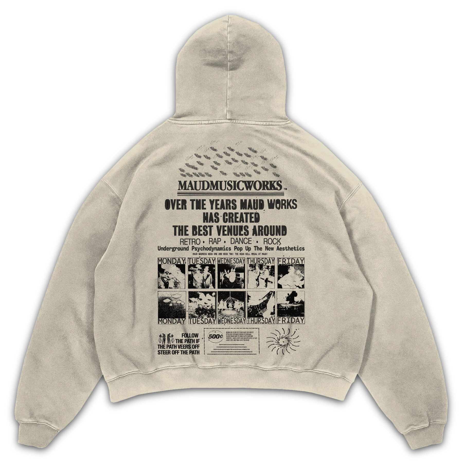 Music Works Hoodie - Sand - Back