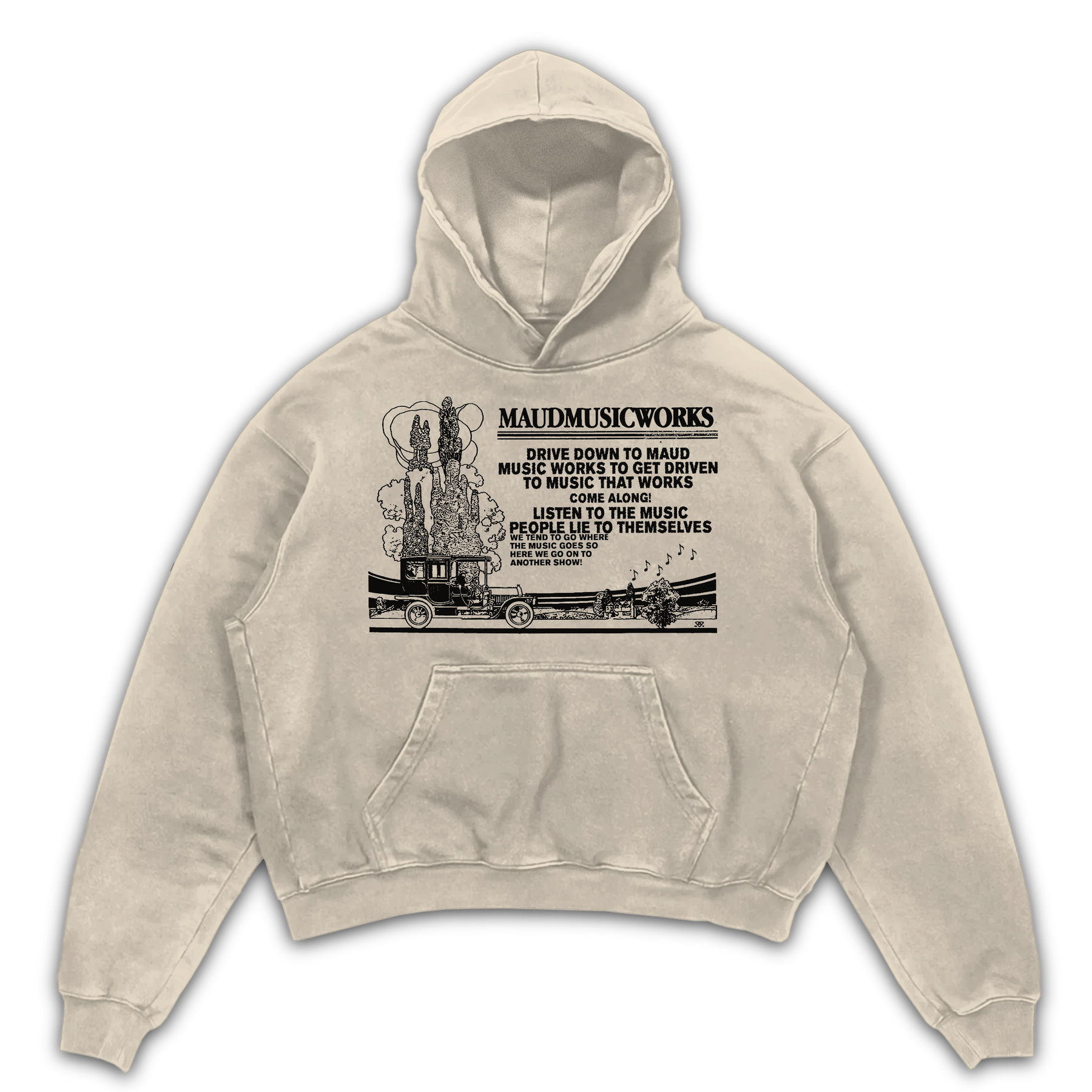 Music Works Hoodie - Sand - Front