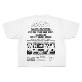 Music Works Drop Tee - White - Back