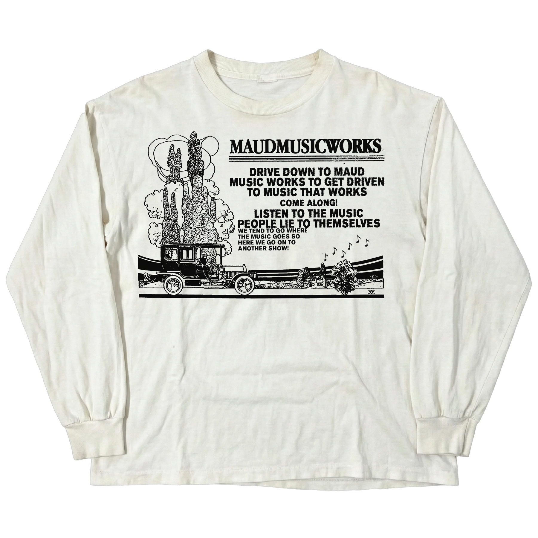 Music Works L/S Tee - White - Front