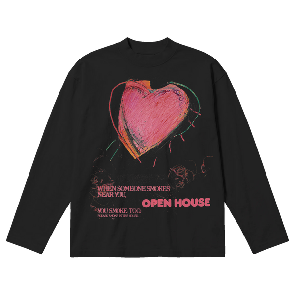 Open House Baggy L/S Tee - Black - Front