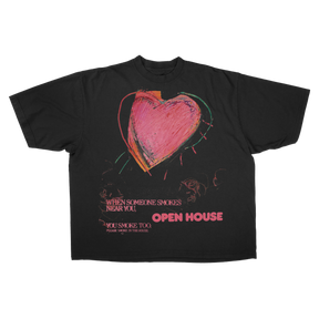 Open House Drop Tee - Black - Front