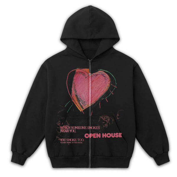 Open House Zip Up - Black - Front