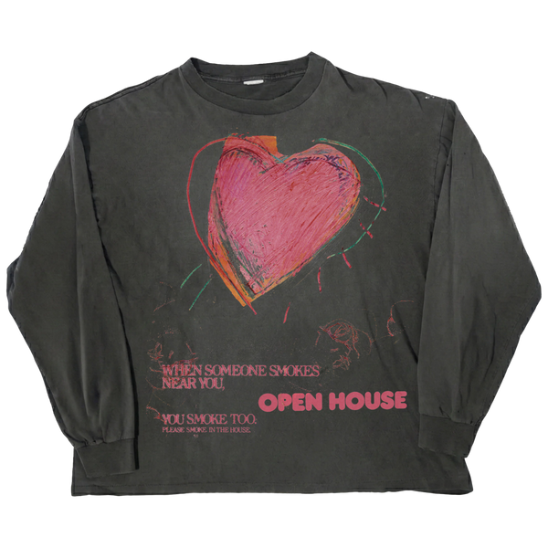 Open House L/S Tee - Black - Front