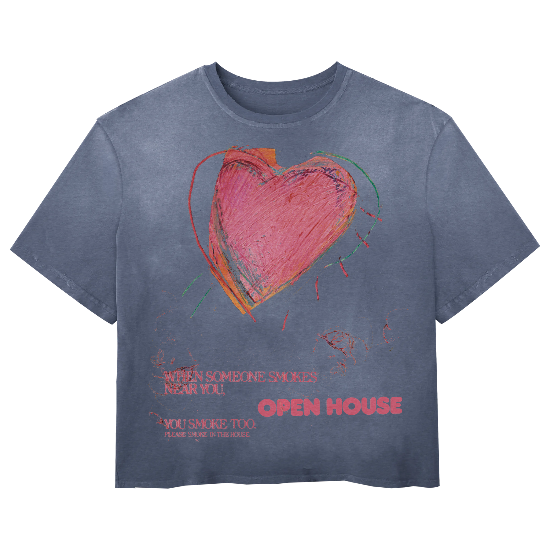 Open House Tee - Blue - Front