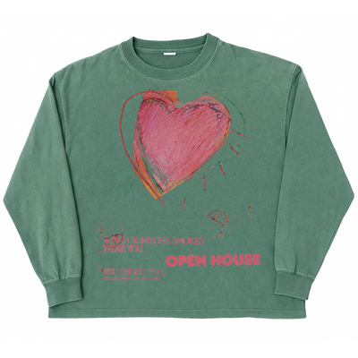 Open House L/S Tee - Green - Front