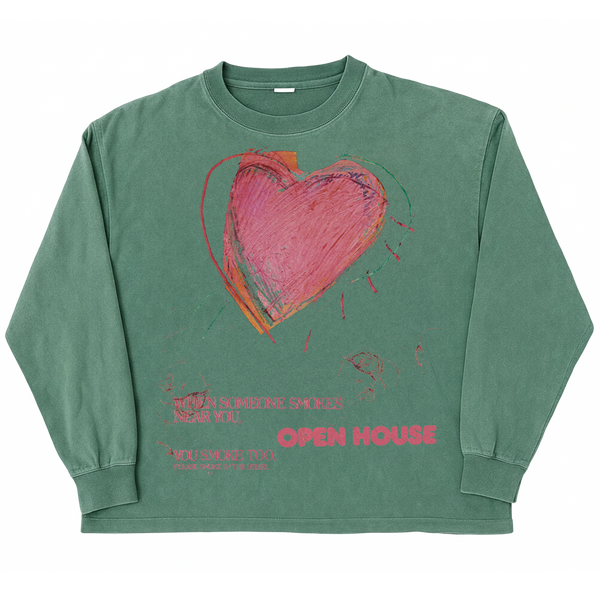 Open House L/S Tee - Green - Front