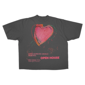 Open House Drop Tee - Grey - Front
