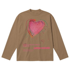 Open House Baggy L/S Tee - Latte - Front