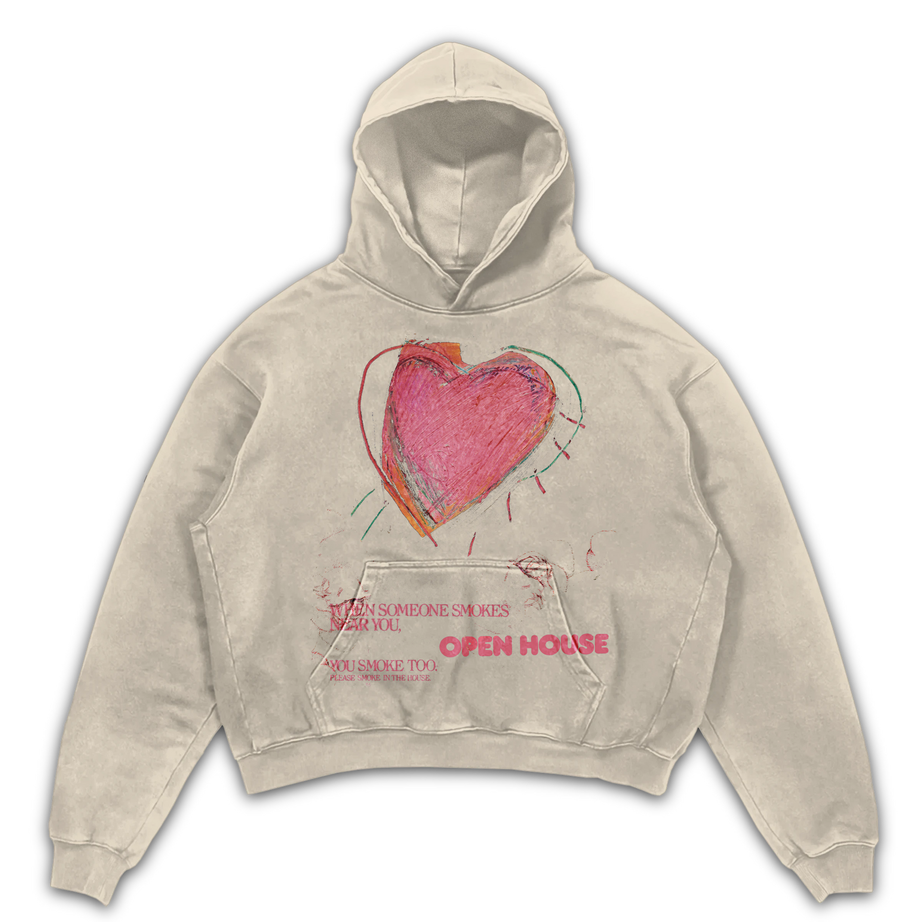 Open House Hoodie - Sand - Front