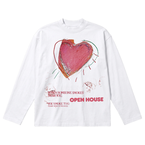 Open House Baggy L/S Tee - White - Front
