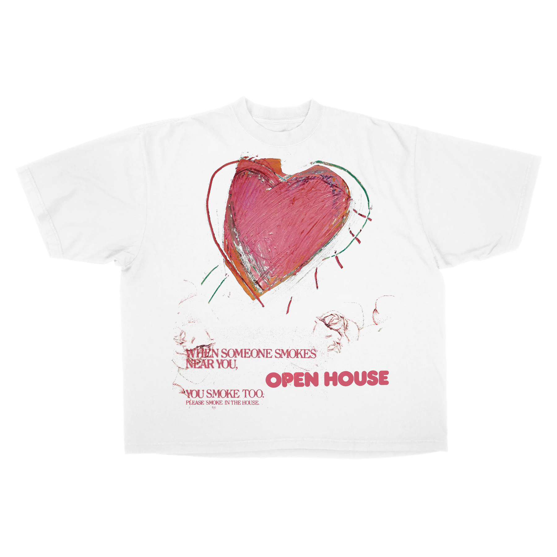 Open House Drop Tee - White - Front