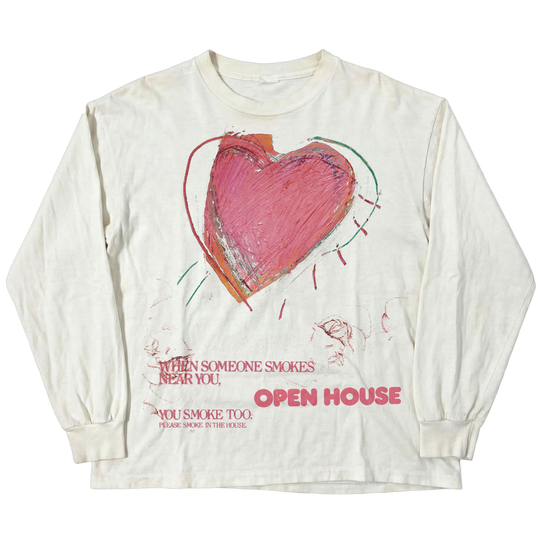 Open House L/S Tee - White - Front