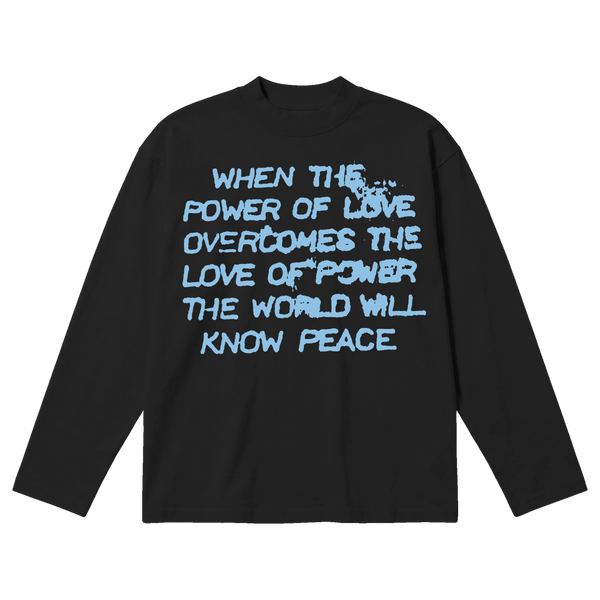 Power of Love Baggy L/S Tee - Black - Front