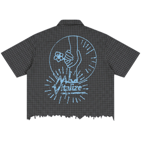 Power of Love Distress Button Up - Back