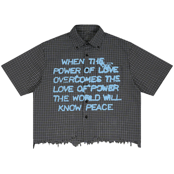 Power of Love Distress Button Up - Front