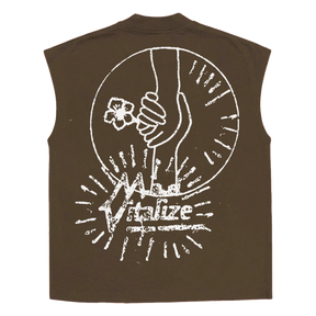 Power of Love Sleeveless Tee - Brown - Back