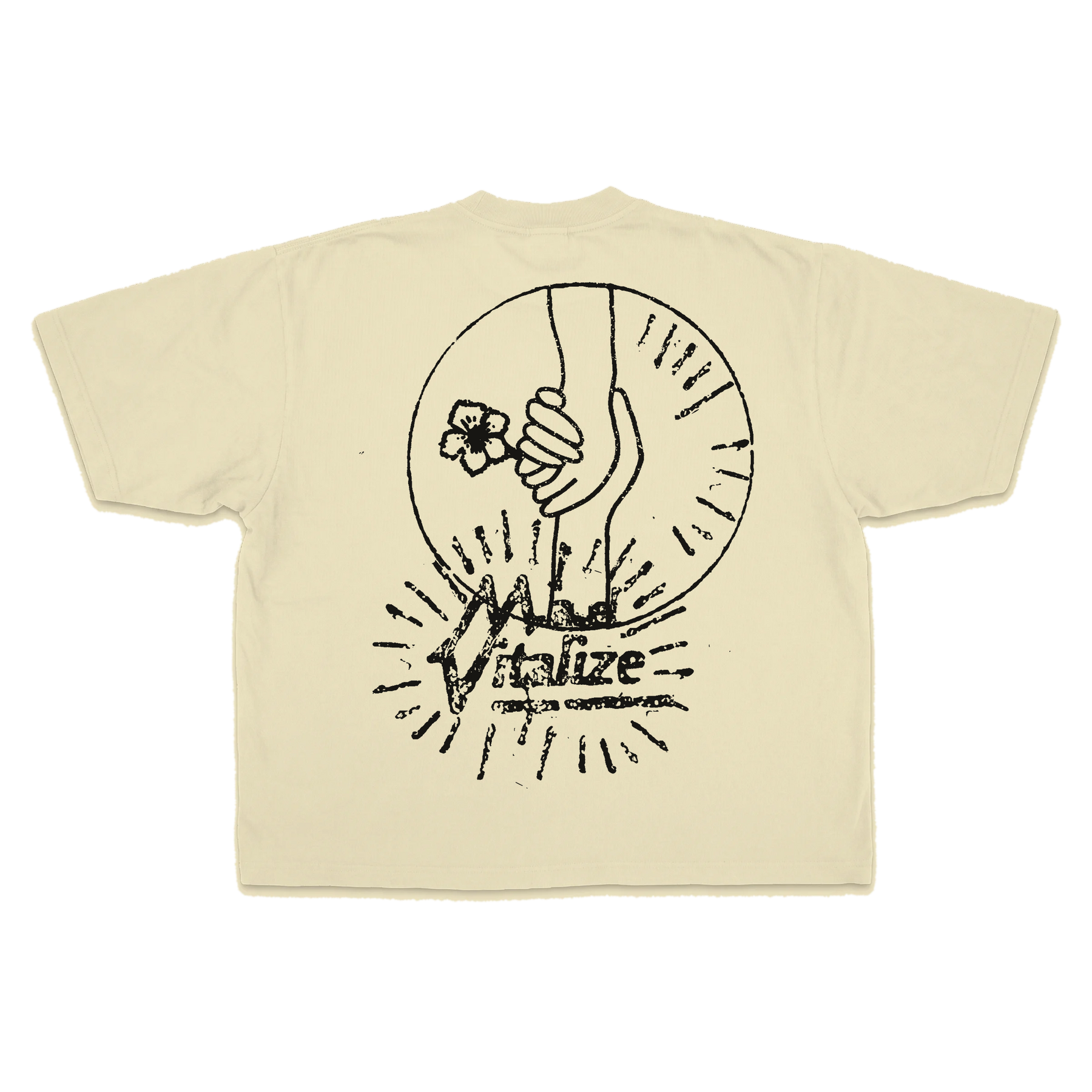 Power of Love Drop Tee - Cream - Back