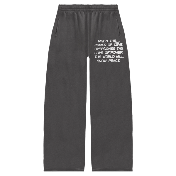 Power of Love Baggy Sweatpants - Grey - Front