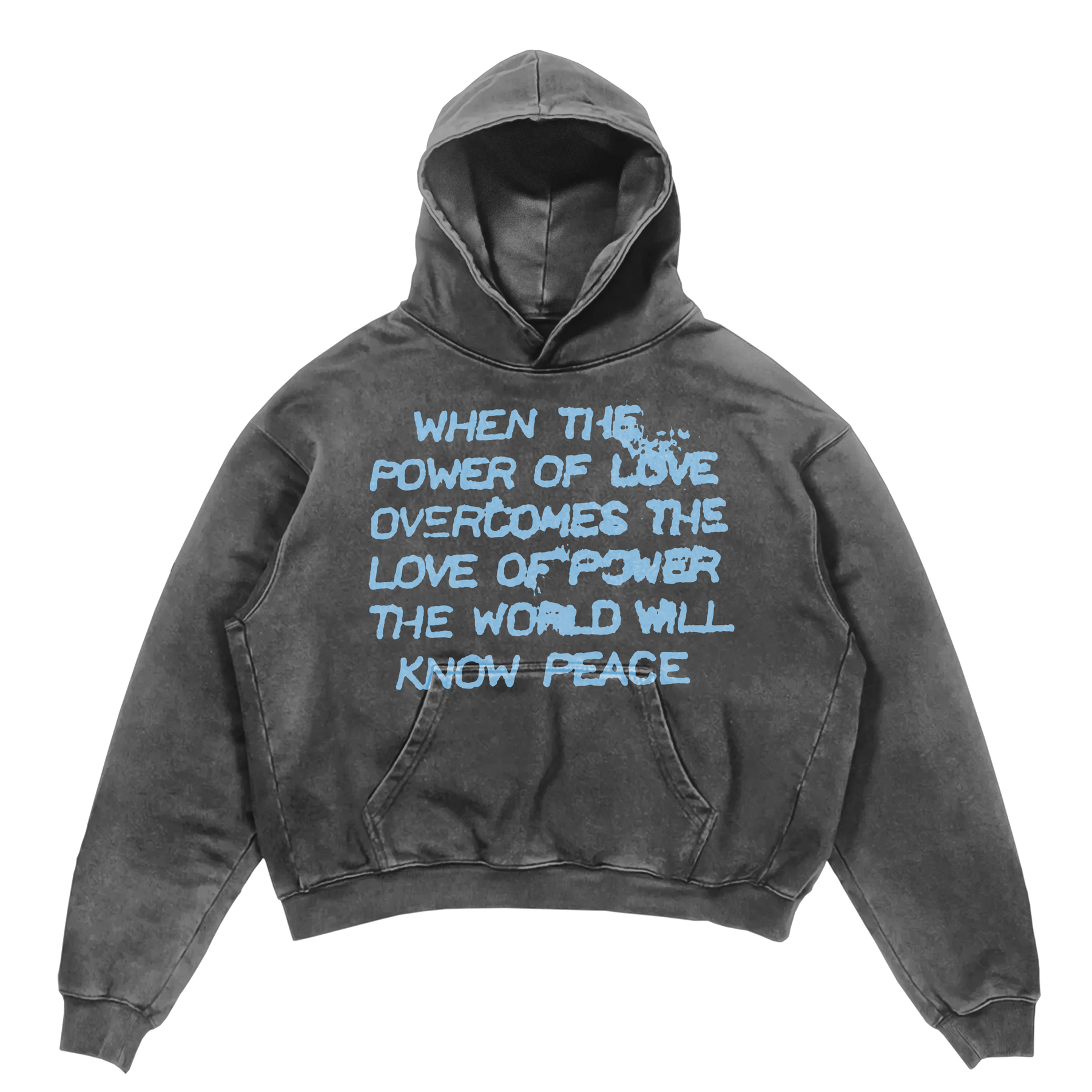 Power of Love Hoodie - Grey - Front