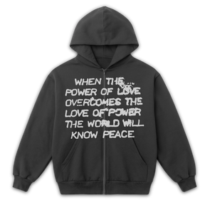 Power of Love Zip Up - Grey - Front