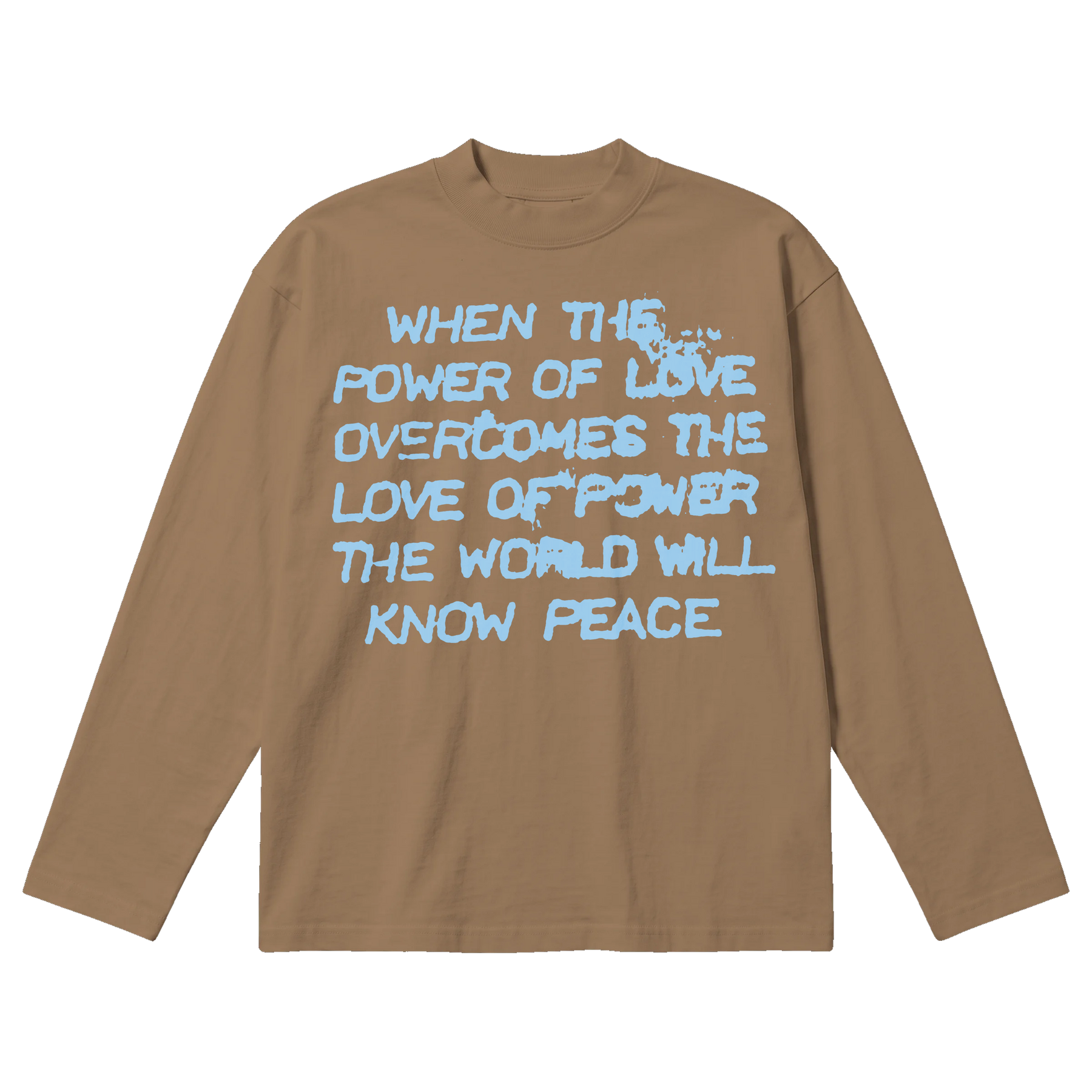 Power of Love Baggy L/S Tee - Latte - Front