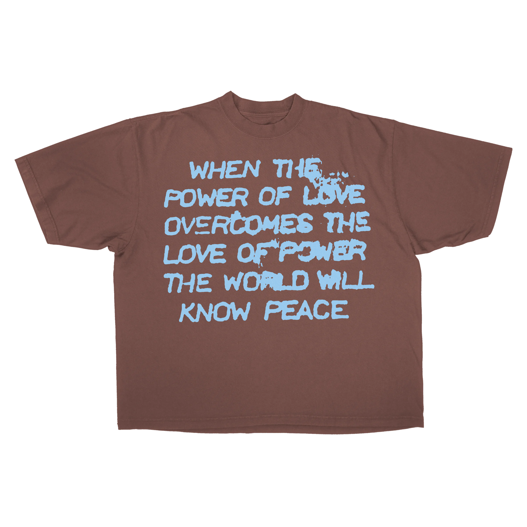 Power of Love Drop Tee - Mocha - Front