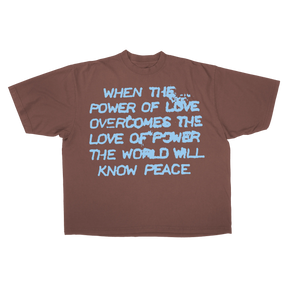 Power of Love Drop Tee - Mocha - Front