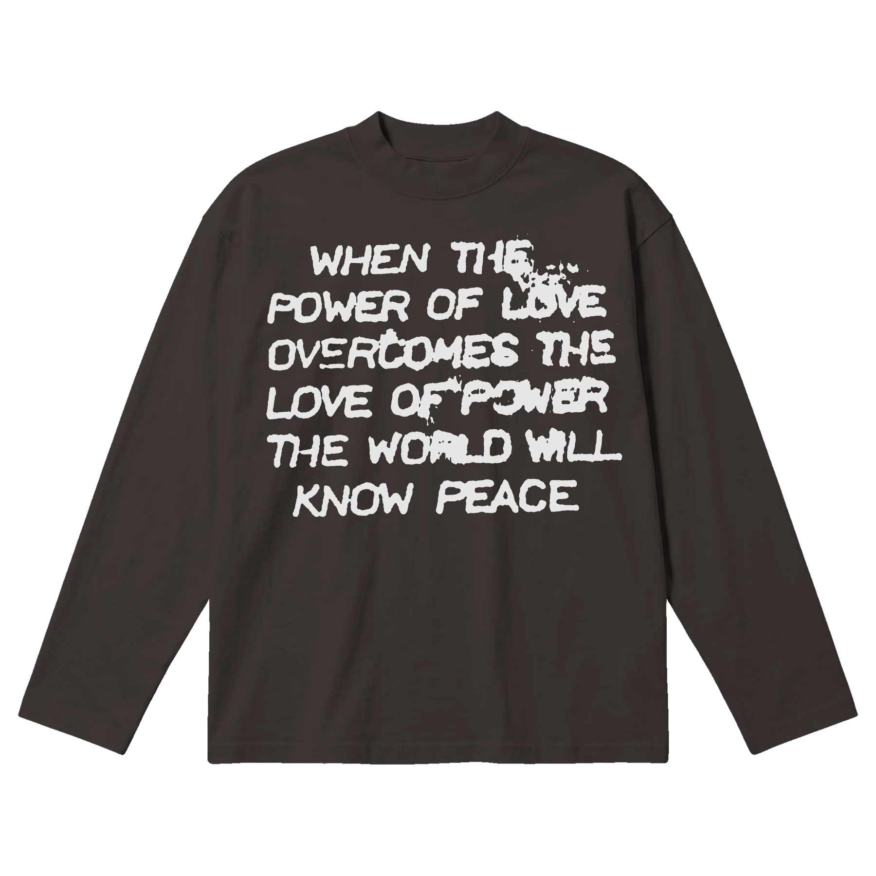 Power of Love Baggy L/S Tee - Off Black - Front