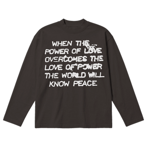 Power of Love Baggy L/S Tee - Off Black - Front