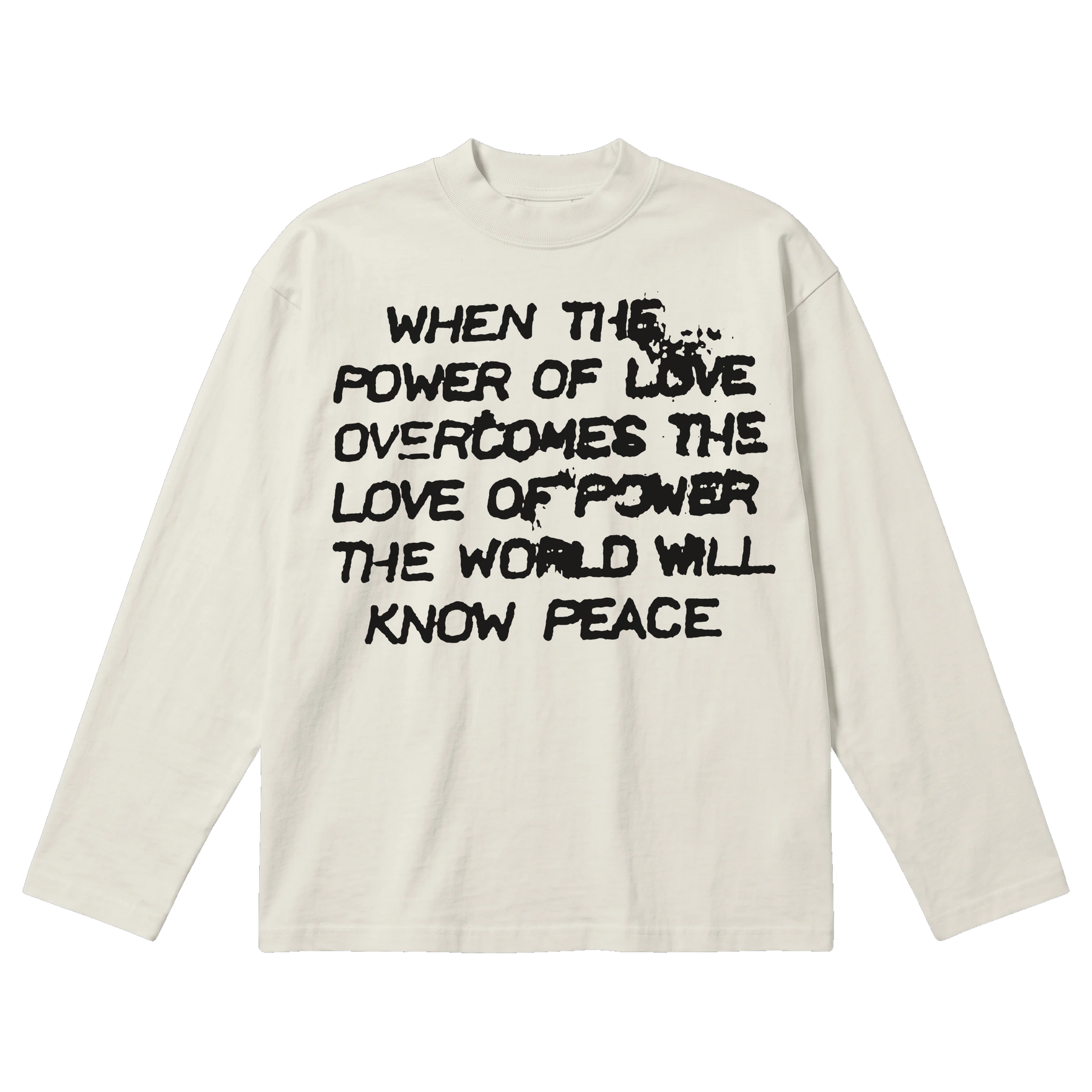 Power of Love Baggy L/S Tee - Off White - Front